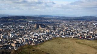 William Bark took this photo of Edinburgh from Arthur's Seat, on a cold but sunny day.