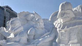 Star Wars themed snow sculpture