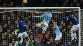 Aymeric Laporte akiifungia Manchester City dhidi ya Everton