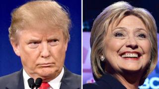 Abaharanira kuba umukuru w'igihugu muri Amerika, Donald Trump na Hilary Clinton