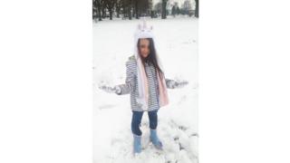 A girl in the snow