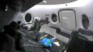 The instrumented test dummy will remain in the capsule throughout the mission