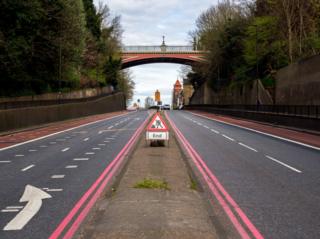 View north towards Hornsey Lane Bridge. Archway, London.