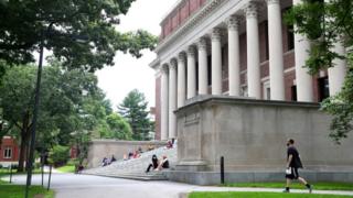 A view of Harvard Yard on the campus of Harvard University on July 08, 2020 in Cambridge, Massachusetts.