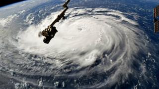 Ураган Флоренция, как видно из космоса