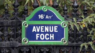 Avenue Foch street sign, file pic