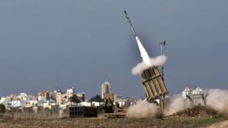 An Israeli missile launched from Iron Dome system in 2012