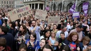 Scenes in Ireland around abortion referendum