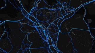 Merthyr Tydfil - cycling routes (by Strava users 2015)