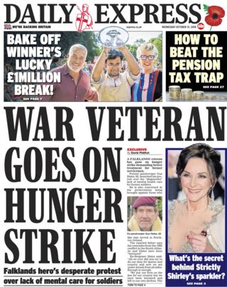 Daily Express front page - 31/10/18