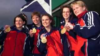 Rhona Martin and Olympic team-mates