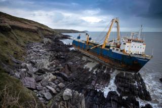 in_pictures The abandoned ghost ship Alta stuck on the rocks of the Irish coast