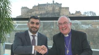 IFC advisory board member Omar Shaikh and Right Rev Dr Angus Morrison