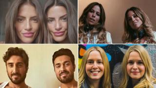 (Da esquerda para a direita): Jenny e Lucy West, Loanne e Jordan Collyer, John e Tony Alberti e Claire e Laura Jopson estão entre os blogueiros que fazem sucesso como gêmeos online