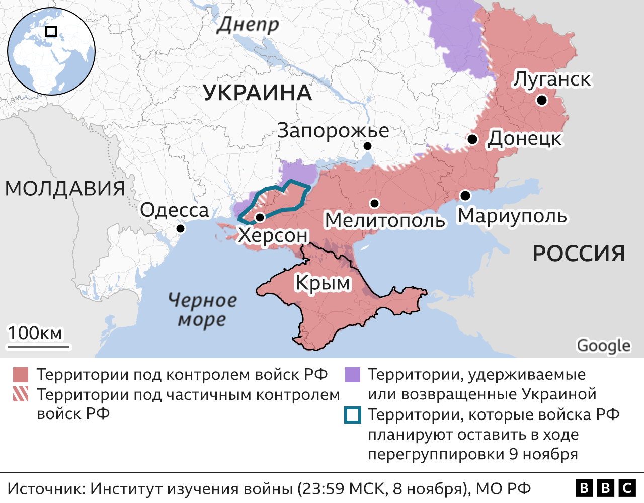 Карта захваченных территорий на украине россией на сегодня 2023 года