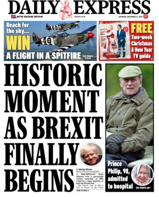 Daily Express front page