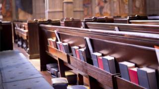 Empty church pews