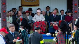 Queen and royal family at Braemar Gathering