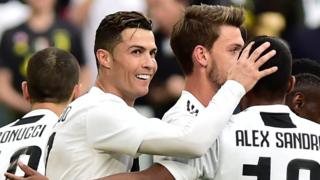 Juventus' Cristiano Ronaldo (left) and Alex Sandro