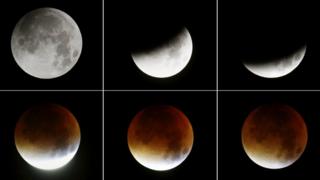 Pictures of the Moon during a lunar eclipse