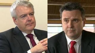 Carwyn Jones a Huw Lewis