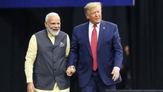 अमेरिकी राष्ट्रपति डोनल्ड ट्रम्प र भारतीय प्रधानमन्त्री नरेन्द्र मोदी