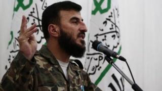 A file picture taken June 25, 2014 shows Zahran Alloush, the leader of Jaysh al-Islam