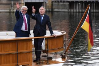 Frank-Walter Steinmeier (left) and Jean-Marc Ayrault in Brandenburg, 15 June