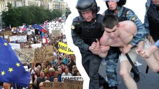 Как проходят протесты в Чехии и в России?