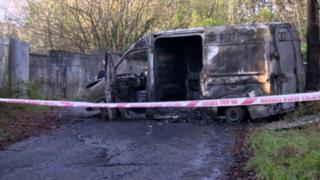 The van has been totally destroyed