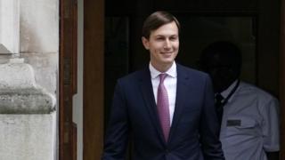 Jared Kushner leaves the Foreign Office after meeting Dominic Raab