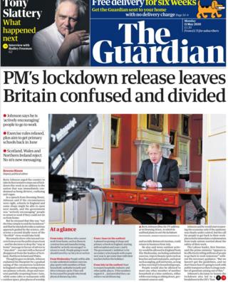 The Guardian Titelseite 11. Mai