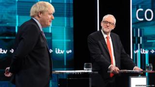 Boris Johnson agus Jeremy Corbyn