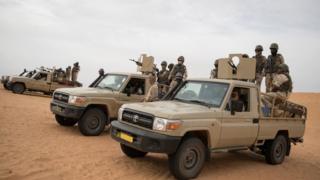 Des soldats mauritaniens de la force du G5 Sahel, le 22 novembre 2018, dans le sud-est de la Mauritanie