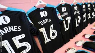 Vestuario visitante en el estadio del Norwich
