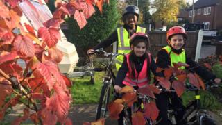 Ayshah went out on her bike with Lucia and Michael