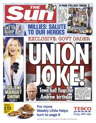 The Sun front page