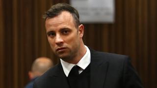 South African Paralympian Oscar Pistorius looks on on the third day of his hearing at the Pretoria High Court for sentencing procedures in his murder trial in Pretoria on June 15, 2016