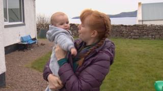 Laura Hamlet and her young son