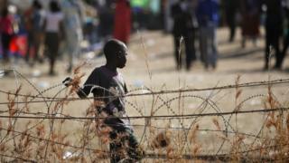 File picture of a displaced child in South Sudan
