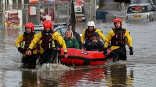 People are being ferried to safety in Rotherham