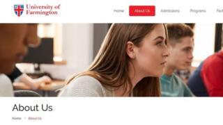 Closed web page for fake university in Michigan