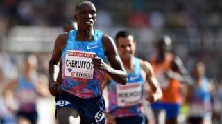 Timothy Cheruiyot termine premier aux 1.500m du meeting de la Ligue de diamant.