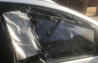 Gaffer taped car window