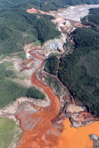 Região afetada pelo rompimento da barragem de Fundão, me Mariana