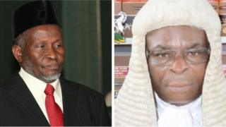 Adajọ Ibrahim Tanko Mohammed ati Walter Onnoghen
