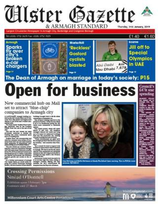 Ulster Gazette front page