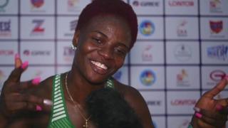 Nigerian athlete Oluwatobiloba Amusan on Thursday win di women 100m hurdles with 12.86 seconds for di African Senior Athletics championship wey dey happun for Asaba.