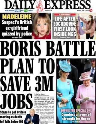 The Daily Express front page 8 June