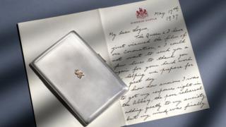King George VI letter and cigarette case
